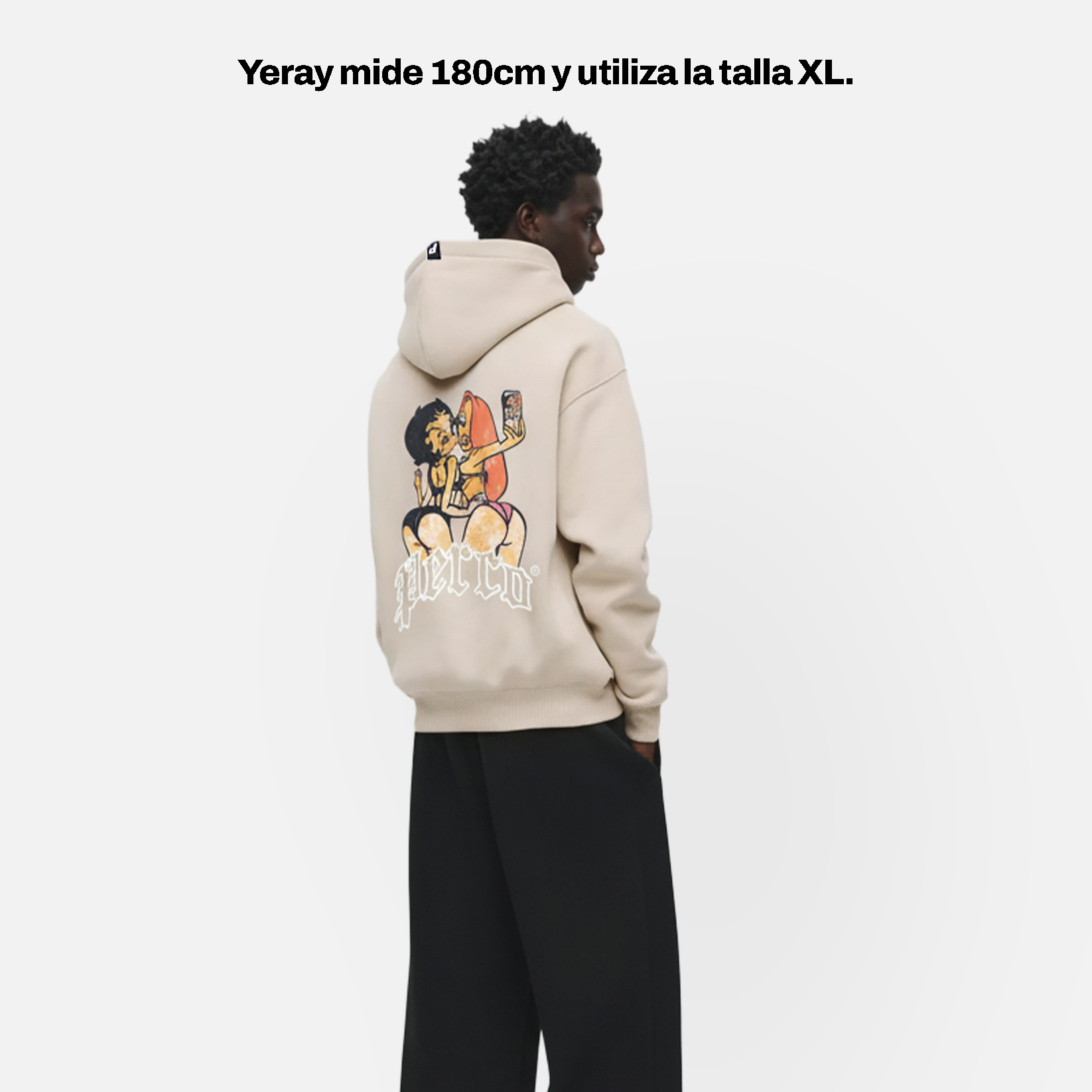 Sweat à capuche beige Booty