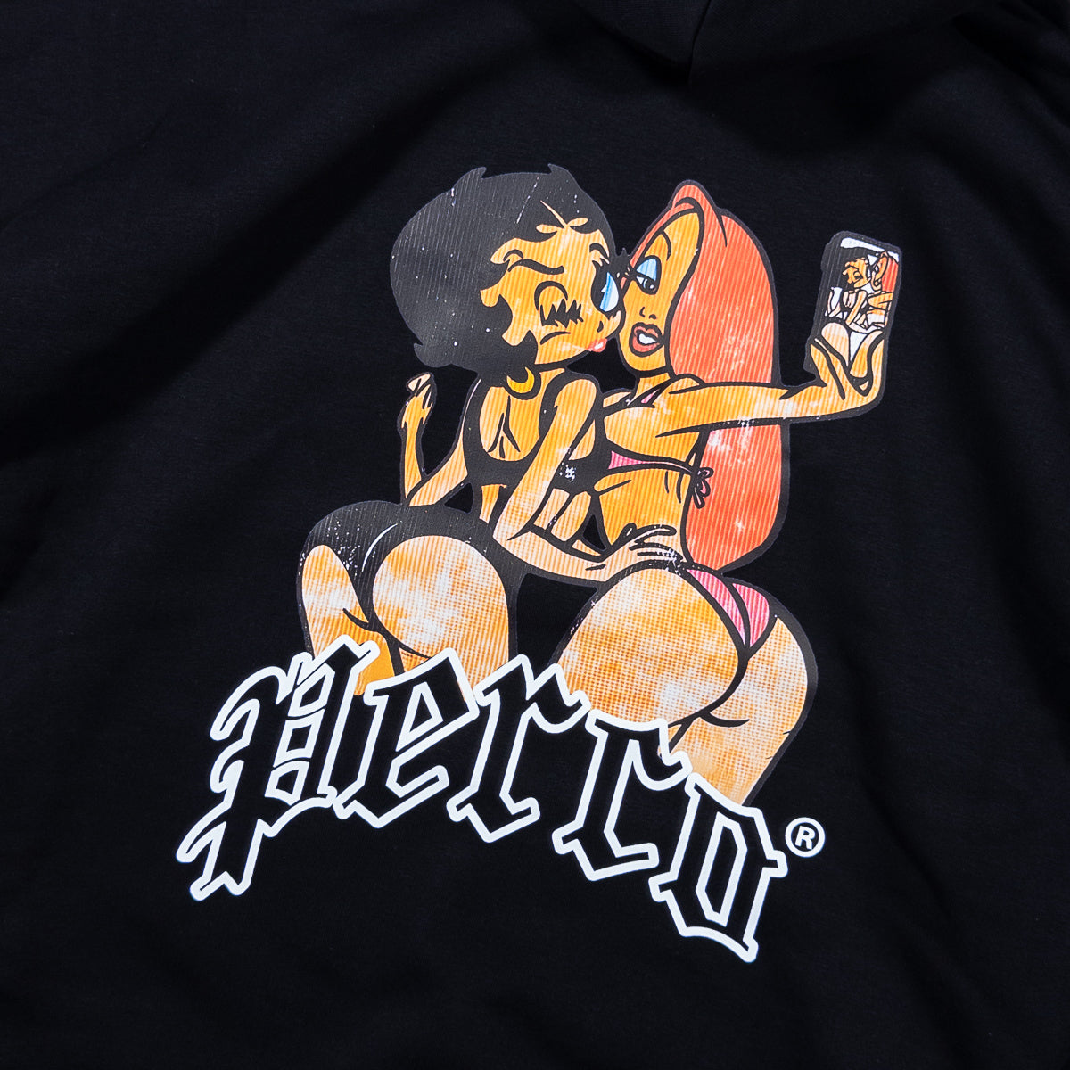 Sweat à capuche noir Booty