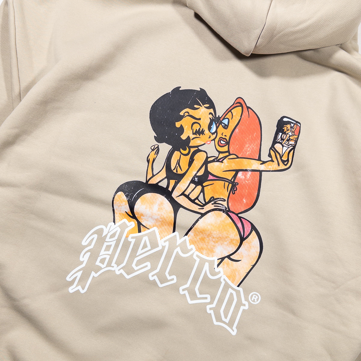 Sweat à capuche beige Booty