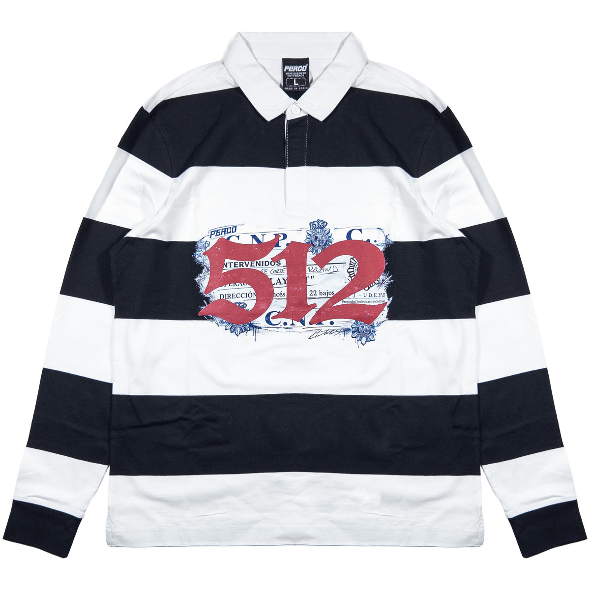 512 STRIPES BLACK POLO