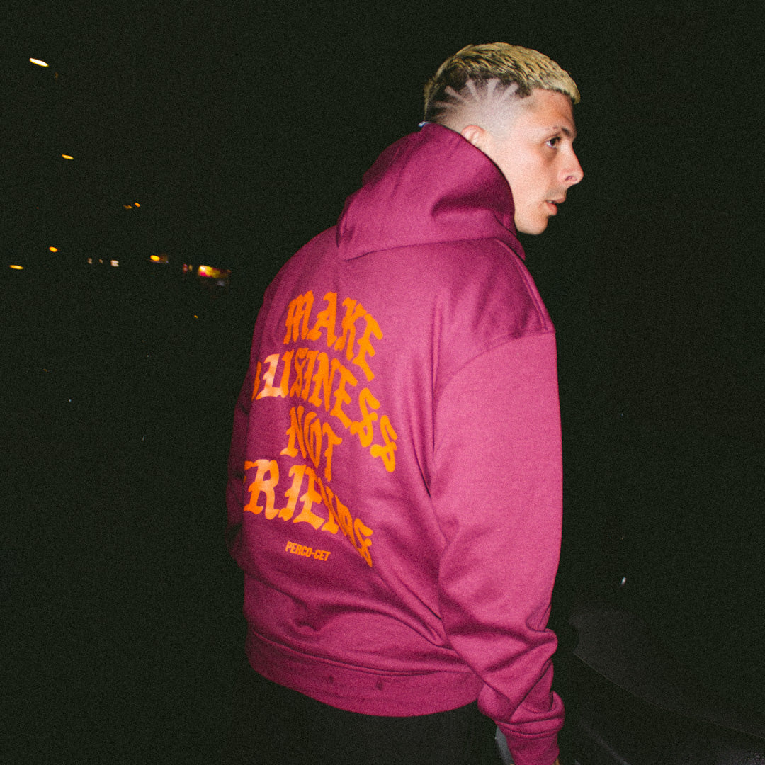 Sweat à capuche bordeaux MBNF