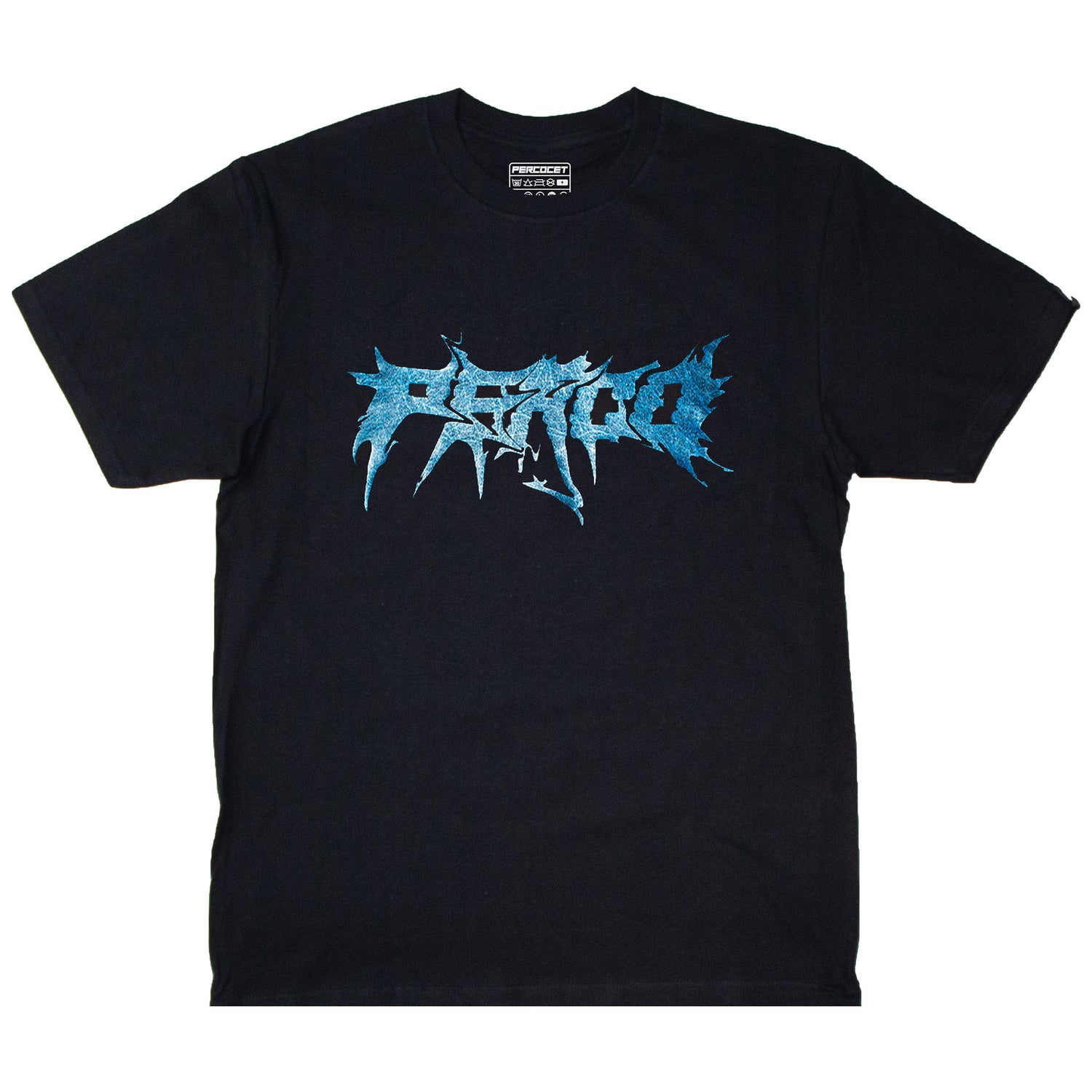 T-SHIRT BLEU MÉTAL NOIR