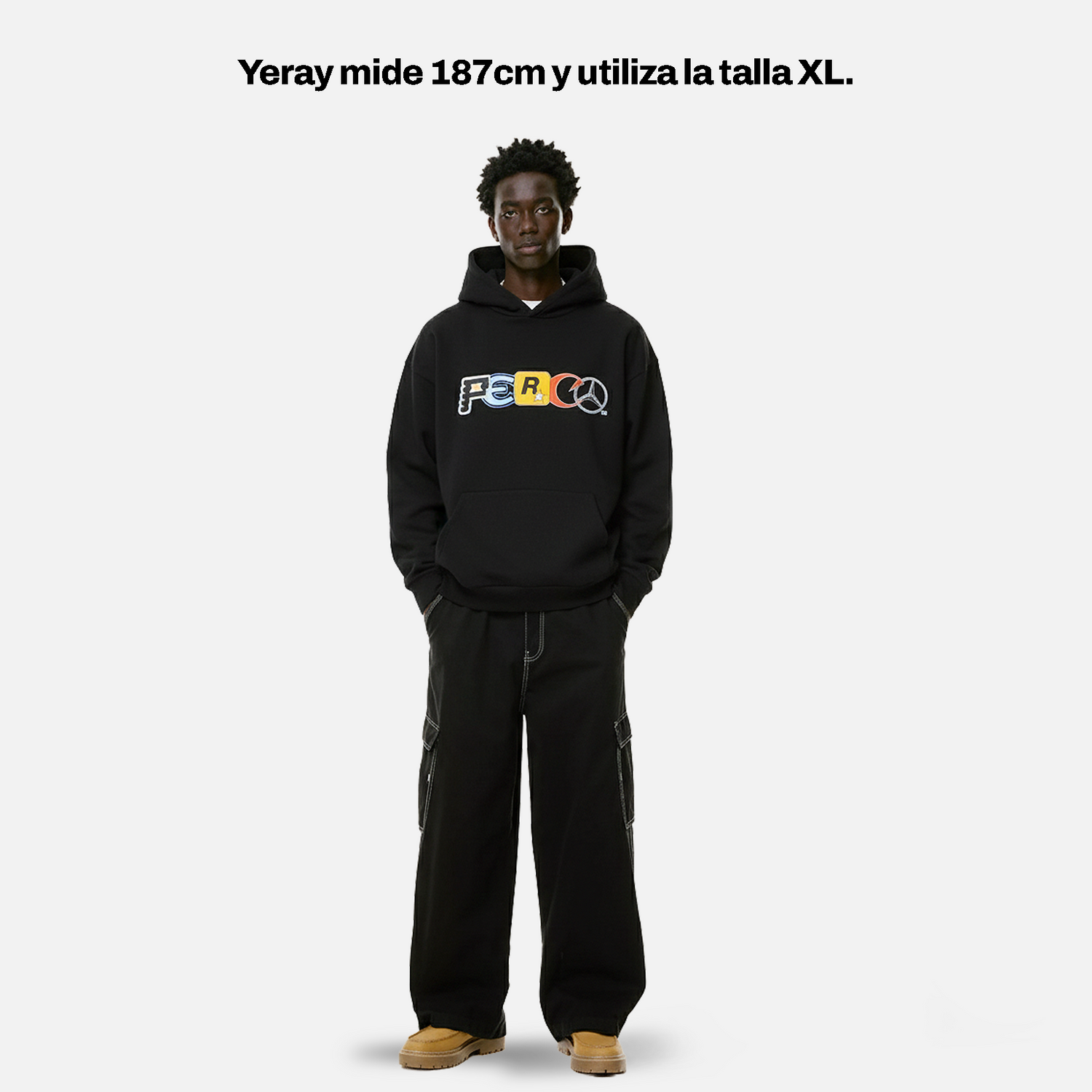 Sweat à capuche noir avec logos