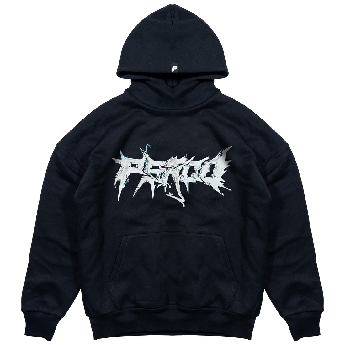 SWEAT À CAPUCHE NOIR EN MÉTAL