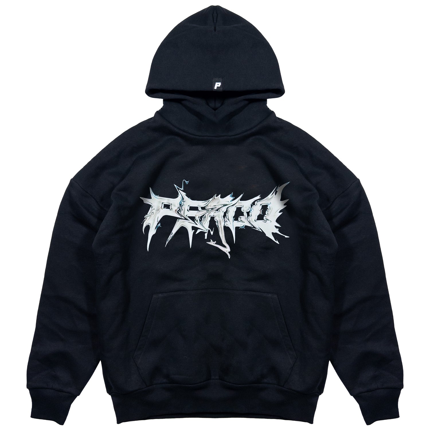SWEAT À CAPUCHE NOIR EN MÉTAL