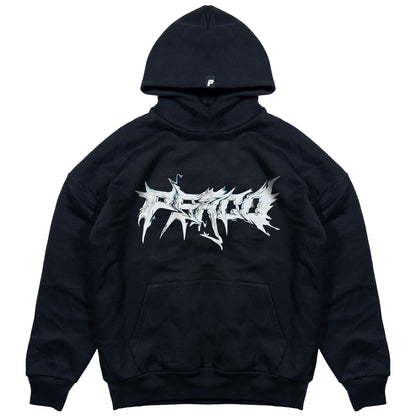 SWEAT À CAPUCHE NOIR EN MÉTAL