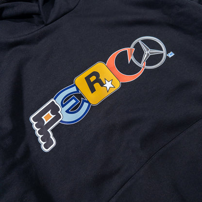 Sweat à capuche noir avec logos
