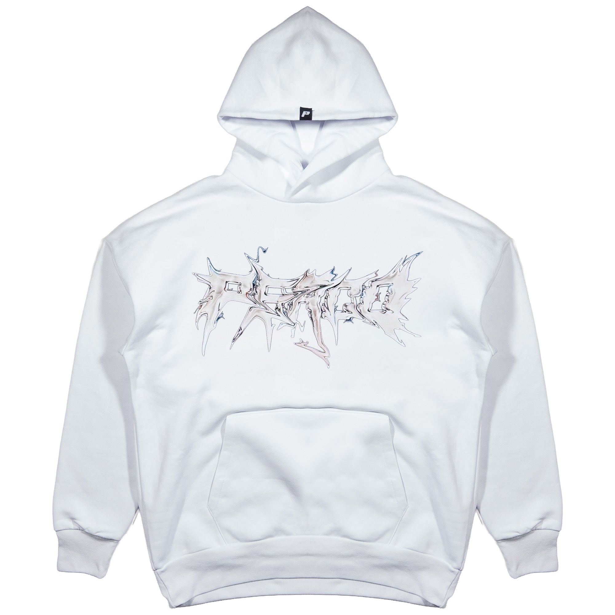 SWEAT À CAPUCHE BLANC MÉTAL
