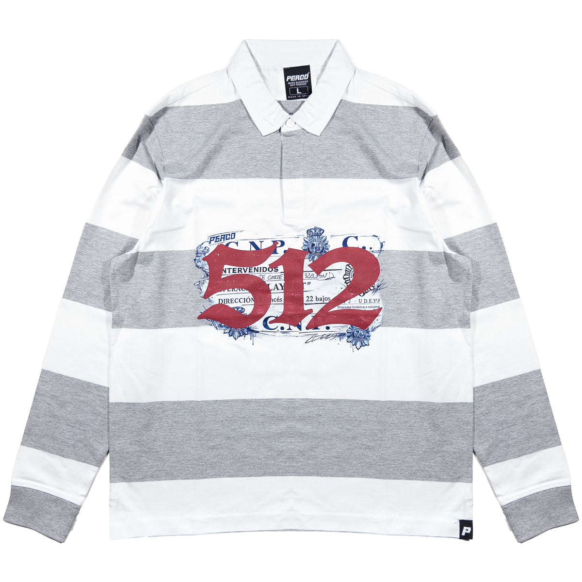 512 STRIPES GREY POLO