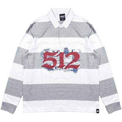 512 STRIPES GREY POLO