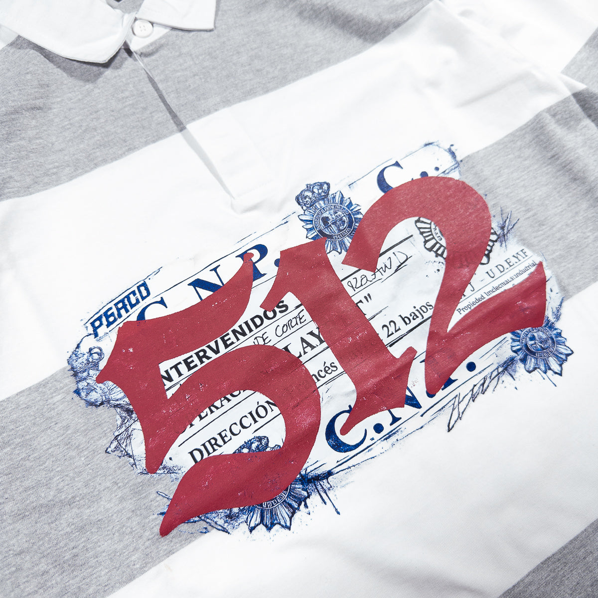 512 STRIPES GREY POLO