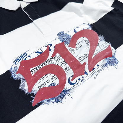 512 STRIPES BLACK POLO