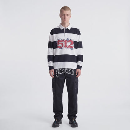 512 STRIPES BLACK POLO