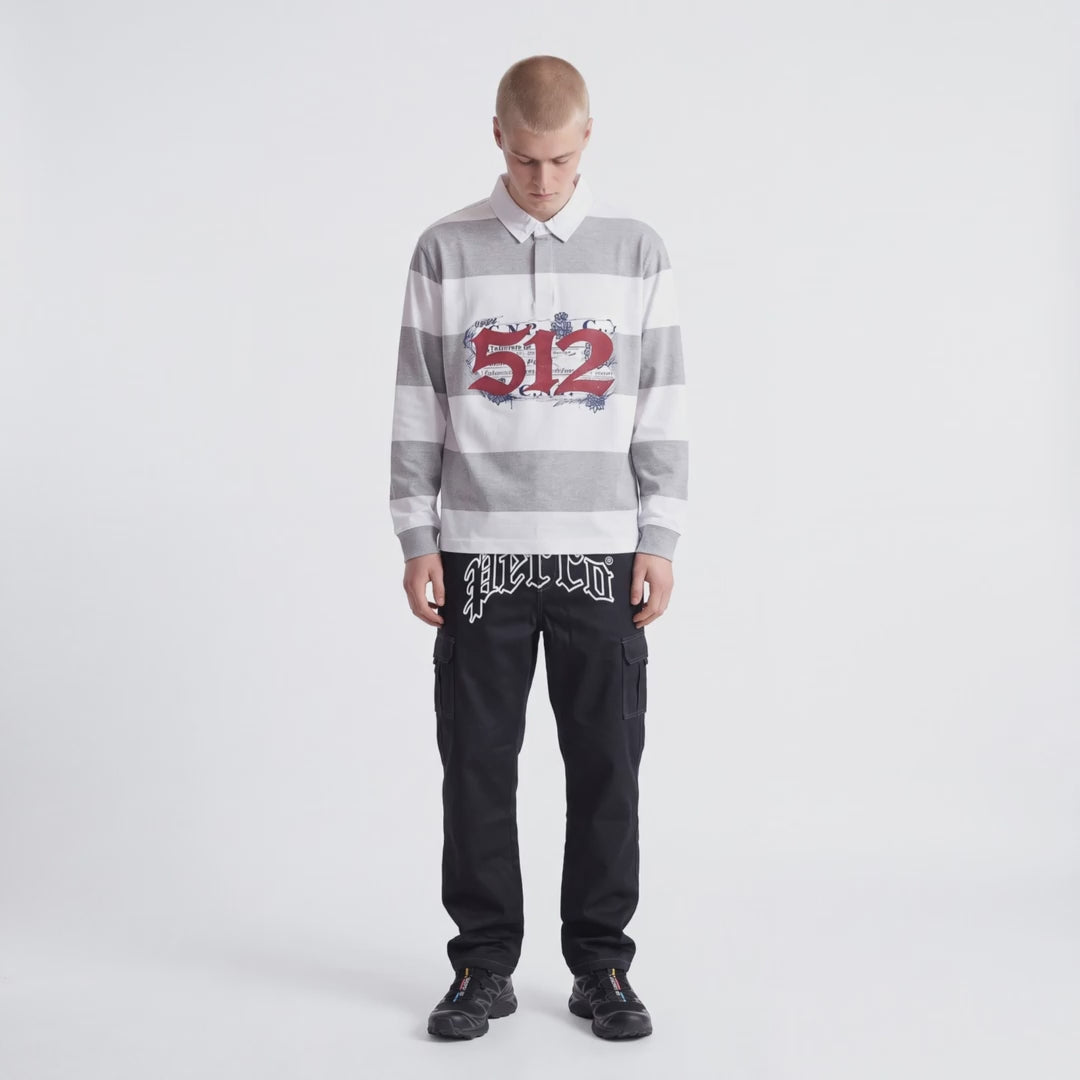 512 STRIPES GREY POLO