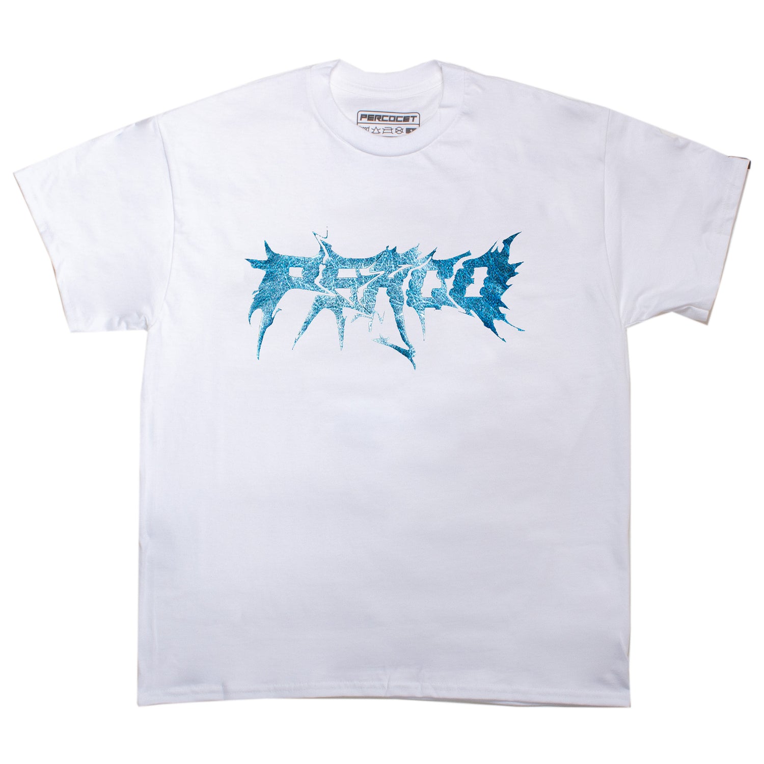 BLUE METAL TEE WHITE
